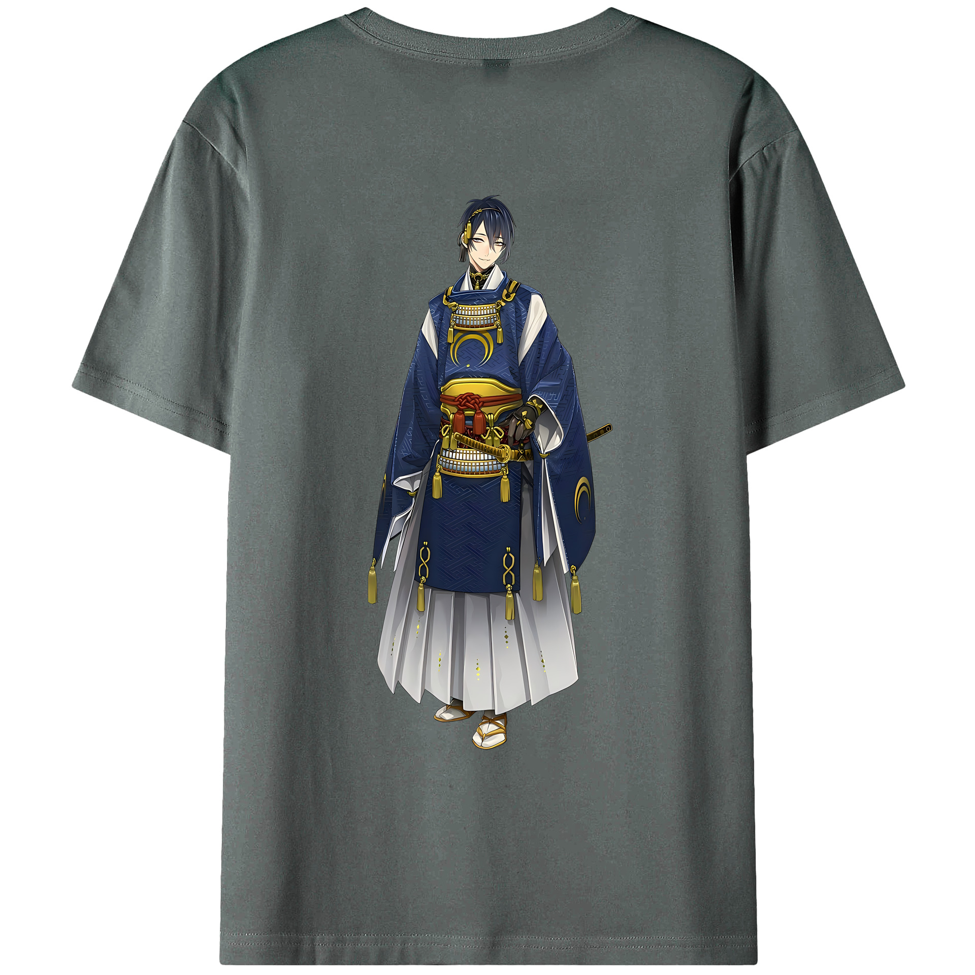 （画像用） 刀剣乱舞 Touken Ranbu 綿100％ メンズ半袖Tシャツ（バックプリント） 通気性